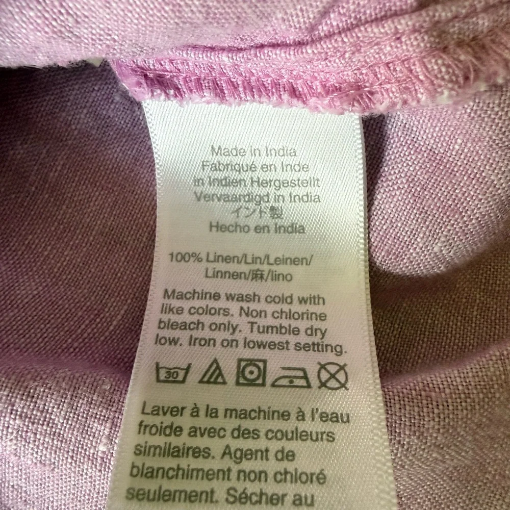 J. Crew Baird McNutt Irish Linen Lavender Linen Button-Down Shirt Slim size 6 - Picture 4 of 7
